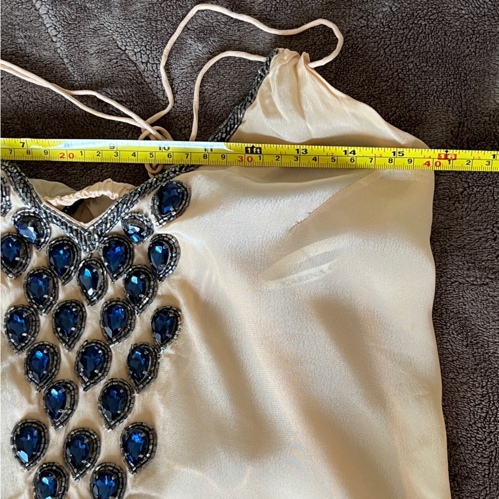 Freeport Beaded Top in Nude Karina Grimaldi sz S - Picture 12 of 14